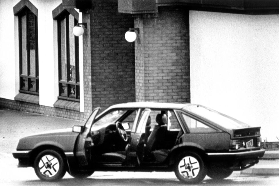 One of the cars shot at during the Clonoe ambush