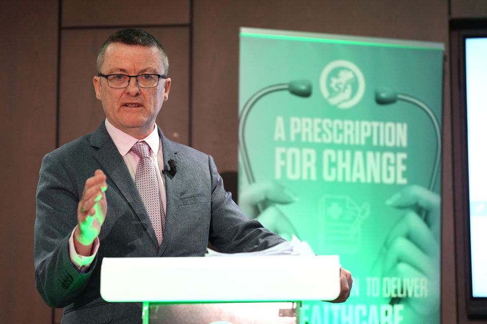 Sinn Fein’s health spokesperson David Cullinane helped launch the plans at the Clayton Hotel in Dublin (Niall Carson/PA)