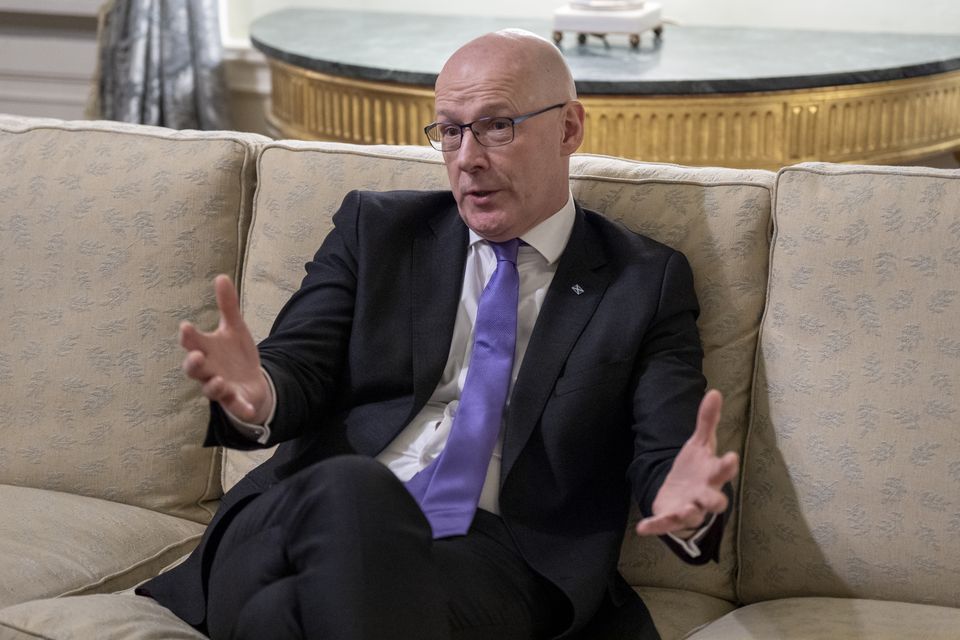 John Swinney at Bute House in Edinburgh (Jane Barlow/PA)