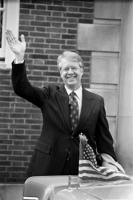 President Jimmy Carter on his first foreign trip since becoming President of the United States, leaves Winfield House, the US ambassador’s residence in Regent’s Park (Archive/PA)