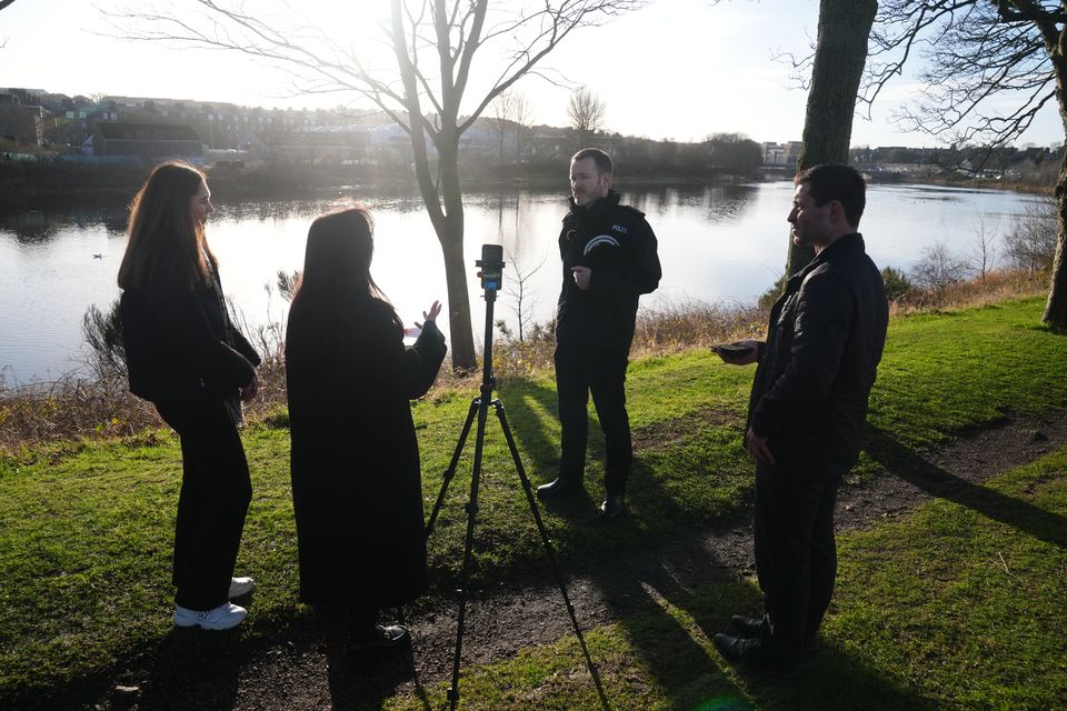 Police Scotland Superintendent David Howieson gives an update to the media next to the River Dee in Aberdeen (Andrew Milligan/PA)