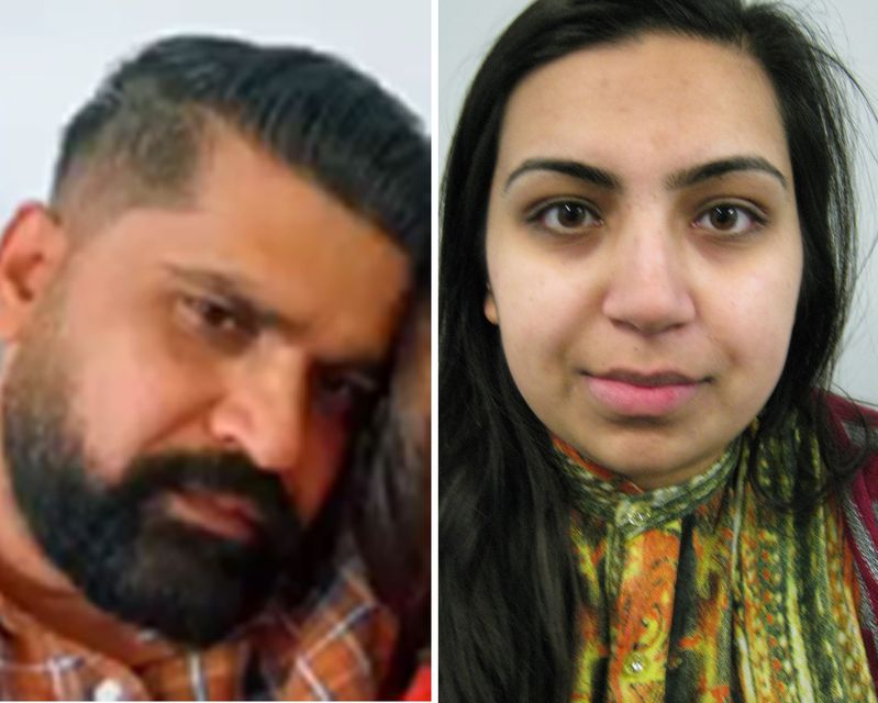 Sara’s father Urfan Sharif and stepmother Beinash Batool (Surrey Police/PA)