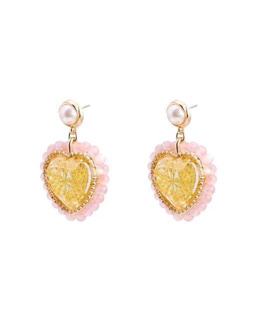 Sam Beaded Heart Statement Stud earrings, £19.50, Oliver Bonas