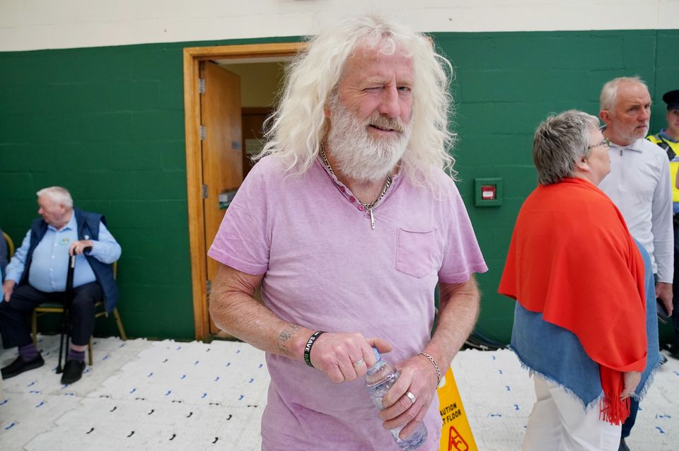 Mick Wallace arrives at Nemo Rangers GAA club in Cork during the count for the European elections (Jonathan Brady/PA)