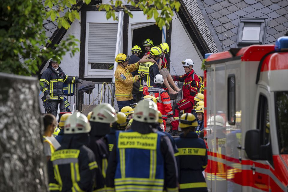 One person is still trapped in the wreckage (Harald Tittel/dpa via AP)