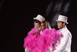 thumbnail: British group Girls Aloud perform at the Brit Awards 2009 at Earls Court exhibition centre in London, England, Wednesday, Feb. 18, 2009. (AP Photo/MJ Kim)