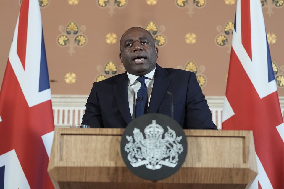 Foreign Secretary David Lammy delivers a speech in London (Stefan Rousseau/PA)