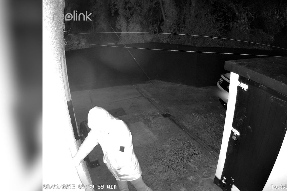 A suspected creeper burglar caught on camera.