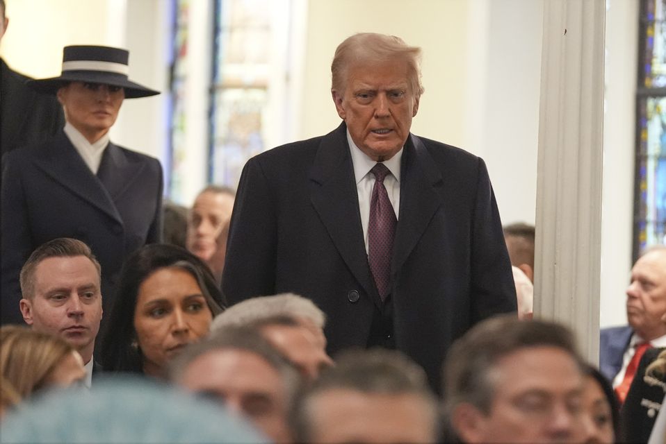 President-elect Donald Trump arrives for the service (Evan Vucci/AP)