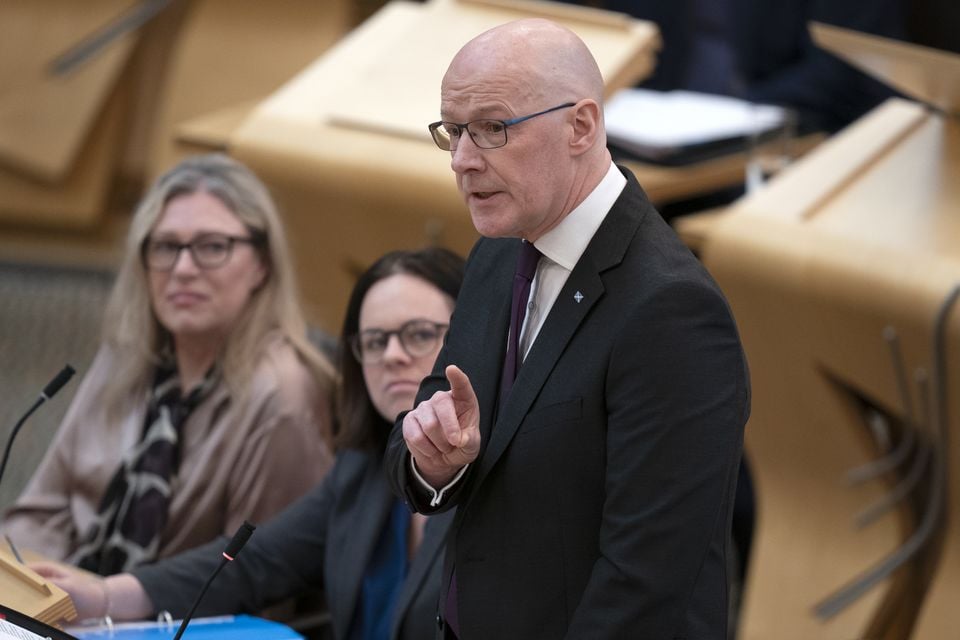 John Swinney was asked about the situation at the University of Dundee during FMQs on Thursday (PA)