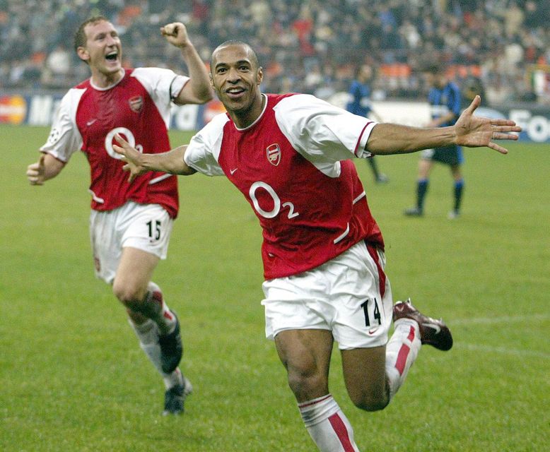 Thierry Henry, right, scored twice on Arsenal’s only previous visit to Inter Milan (Nick Potts/PA)