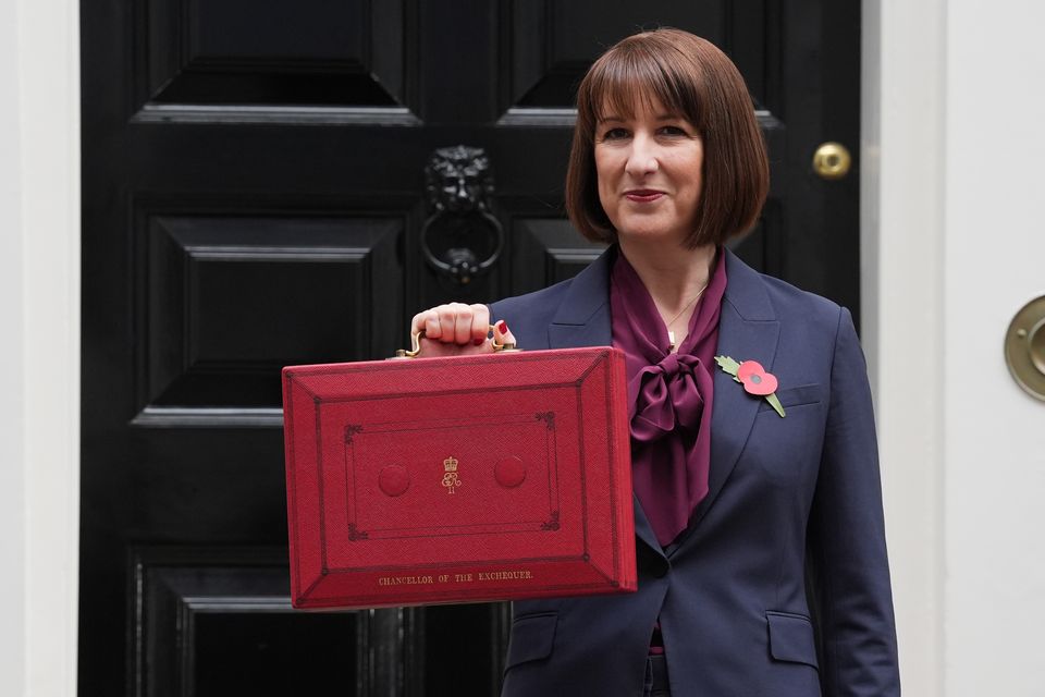 Chancellor of the Exchequer Rachel Reeves poses outside 11 Downing Street (Lucy North/PA)