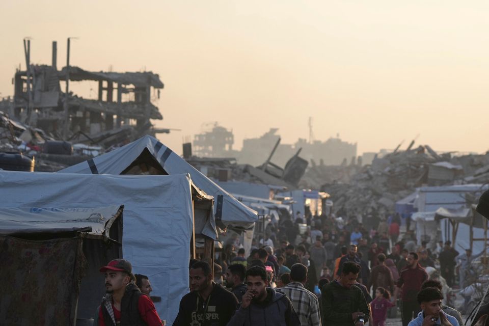 The war has destroyed vast areas of Gaza, displaced most of the population and left nearly everyone dependent on international aid to survive (Jehad Alshrafi/AP)