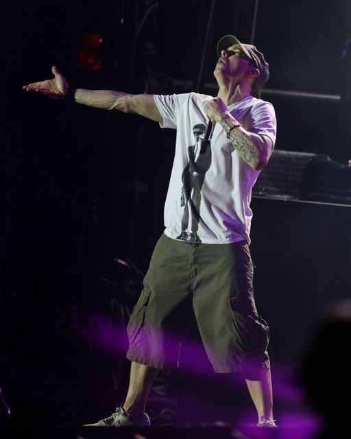 Eminem performing on the Main Stage, during day two of the Reading Festival in 2013 (Yui Mok/PA)