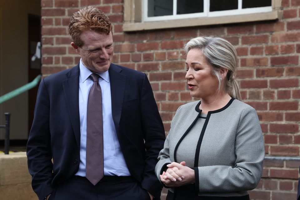 US Special Envoy for Northern Ireland Joe Kennedy appeared with First Minister of Northern Ireland Michelle O’Neill on day three of the summit (Liam McBurney/PA)