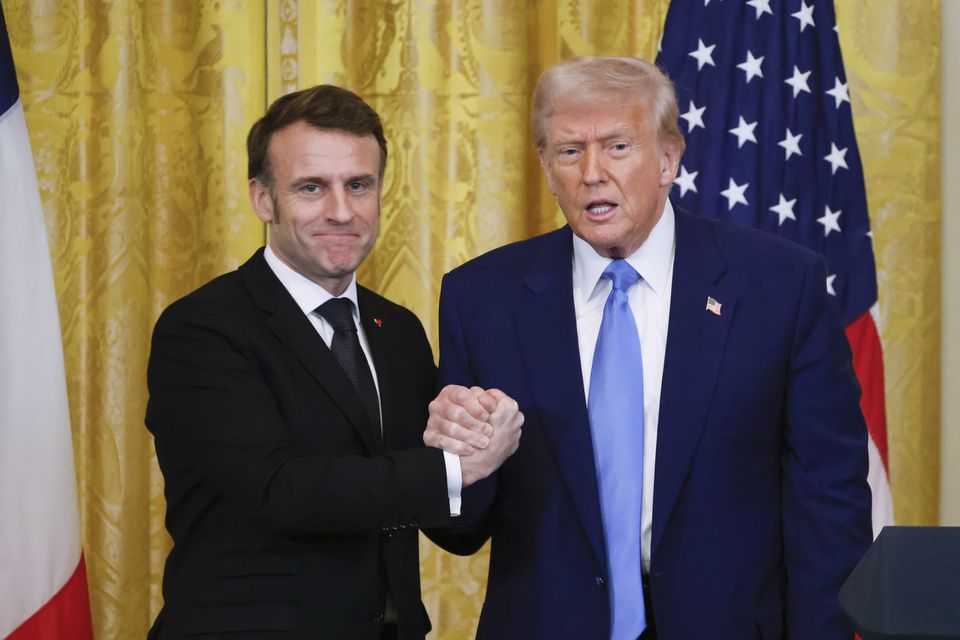 Donald Trump and Emmanuel Macron met on Monday (Ludovic Marin/AP)