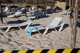 thumbnail: A picture taken on June 27, 2015, shows the cordoned-off beach of the Riu Imperial Marhaba Hotel in Port el Kantaoui, on the outskirts of Sousse south of the capital Tunis, in the aftermath of a shooting attack on the beach resort claimed by the Islamic State group. The IS group on June 27 claimed responsibility for the massacre in the seaside resort that killed nearly 40 people, most of them British tourists, in the worst attack in the country's recent history. AFP PHOTO / KENZO TRIBOUILLARDKENZO TRIBOUILLARD/AFP/Getty Images
