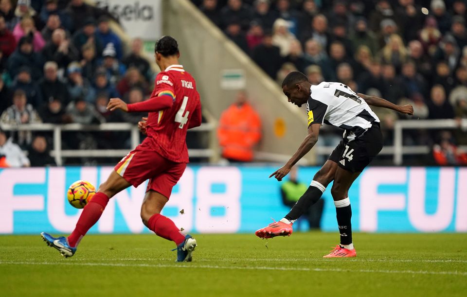 Newcastle striker Alexander Isak has scored three times in five appearances against Liverpool (Owen Humphreys/PA)