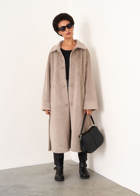 Faux fur coat, £269, Busby & Fox