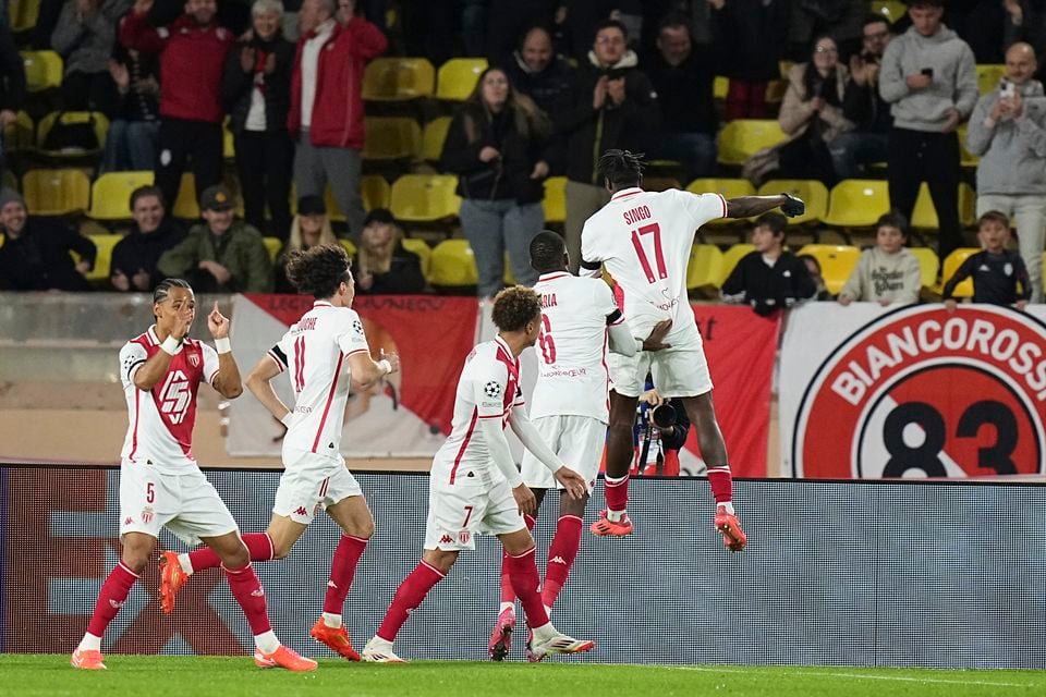 Monaco defender Wilfried Singo, right, scored the only goal (Laurent Cipriani/AP)