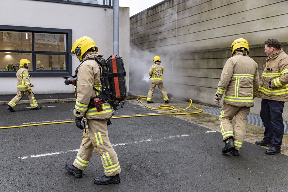 Firefighters at the scene of a blaze at the Jennymount industrial estate in north Belfast on January 13th 2025 (Photo by Kevin Scott)