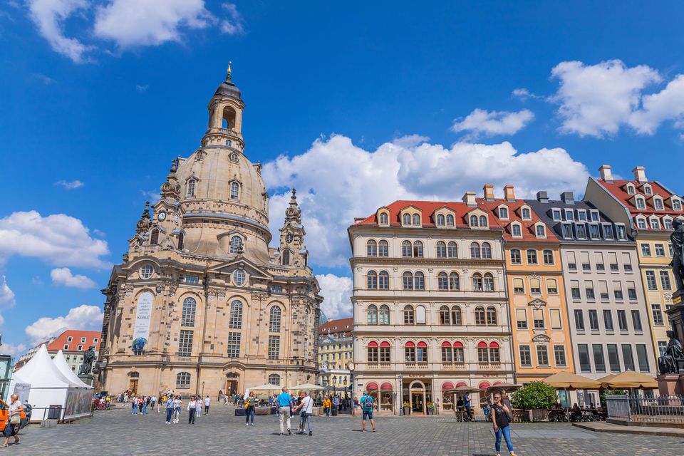 The restored Frauenkirche in Dresden (ZImages/Alamy/PA)