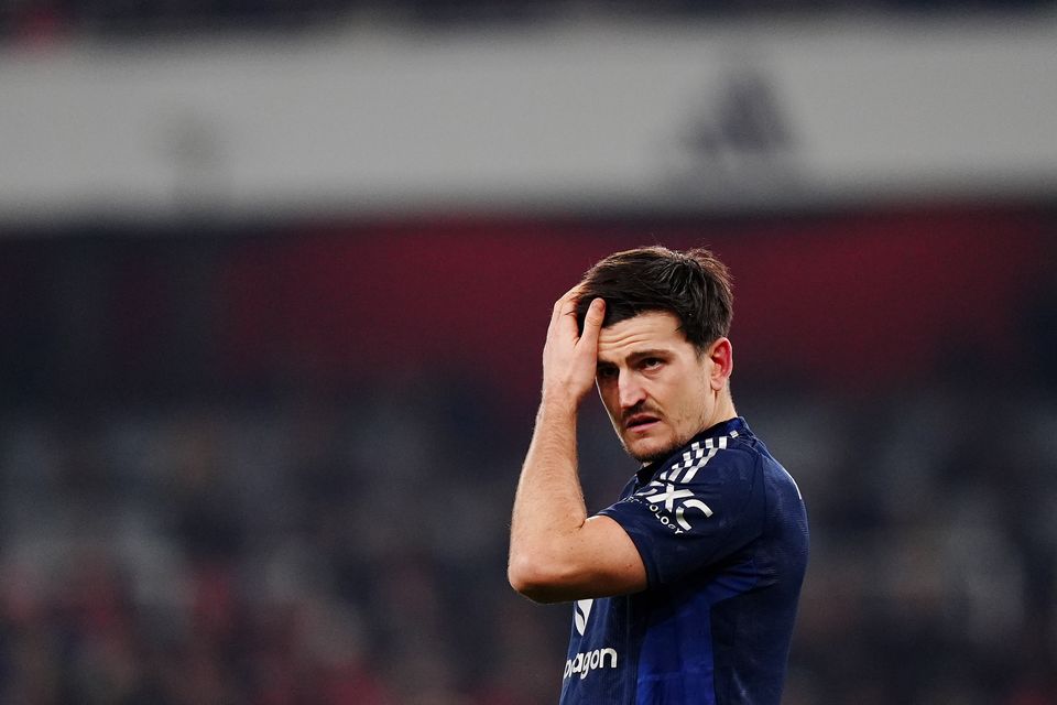 Harry Maguire put in a big shift at the Emirates despite suffering from illness during the build-up (Mike Egerton/PA)