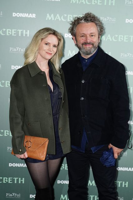 Anna Lundberg and Michael Sheen at the opening night of Macbeth at the Harold Pinter Theatre (Ian West/PA)