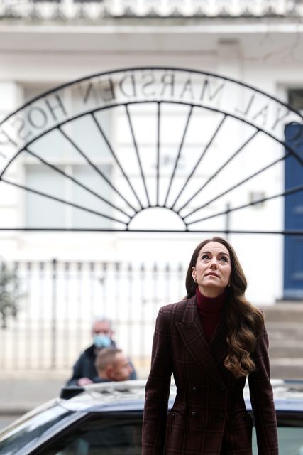 Kate’s unannounced visit coincided with the news that she has become joint royal patron of the Royal Marsden NHS Foundation Trust, alongside the Prince of Wales (Chris Jackson/PA)