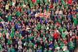 thumbnail: Northern Ireland's fans celebrate the second goal against Belarus during an international friendly football match between Northern Ireland and Belarus at Windsor Park in Belfast, Northern Ireland, on May 27, 2016. / AFP PHOTO / PAUL FAITHPAUL FAITH/AFP/Getty Images