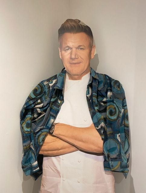 The Gordon Ramsay cardboard cutout wearing a shirt (Abbie Ford/PA)