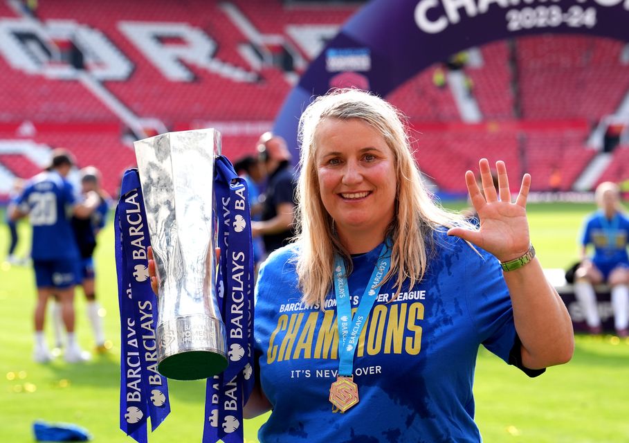 Emma Hayes left Chelsea after securing a fifth successive Barclays Women’s Super League title (Martin Rickett/PA)