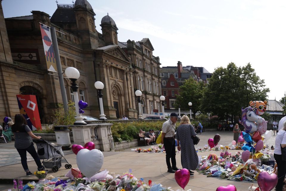 Flowers and tributes left for the victims of the Southport attack (James Speakman/PA)