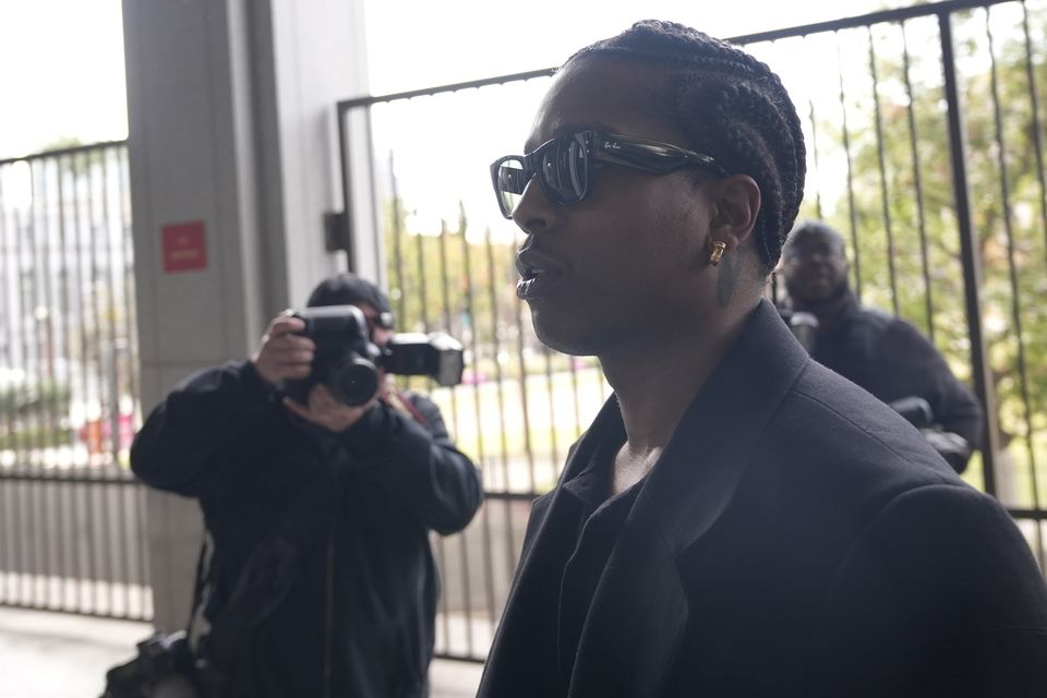 ASAP Rocky arrives at the Clara Shortridge Foltz Criminal Justice Centre in Los Angeles (Damian Dovarganes/AP)