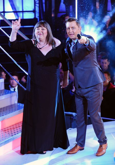 Cheryl Fergison with Brian Dowling after leaving the Celebrity Big Brother House (Ian West/PA)