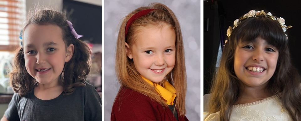 (left to right) Six-year-old Bebe King, seven-year-old Elsie Dot Stancombe and Alice Dasilva Aguiar, nine, were killed in the knife attack (Merseyside Police/PA)