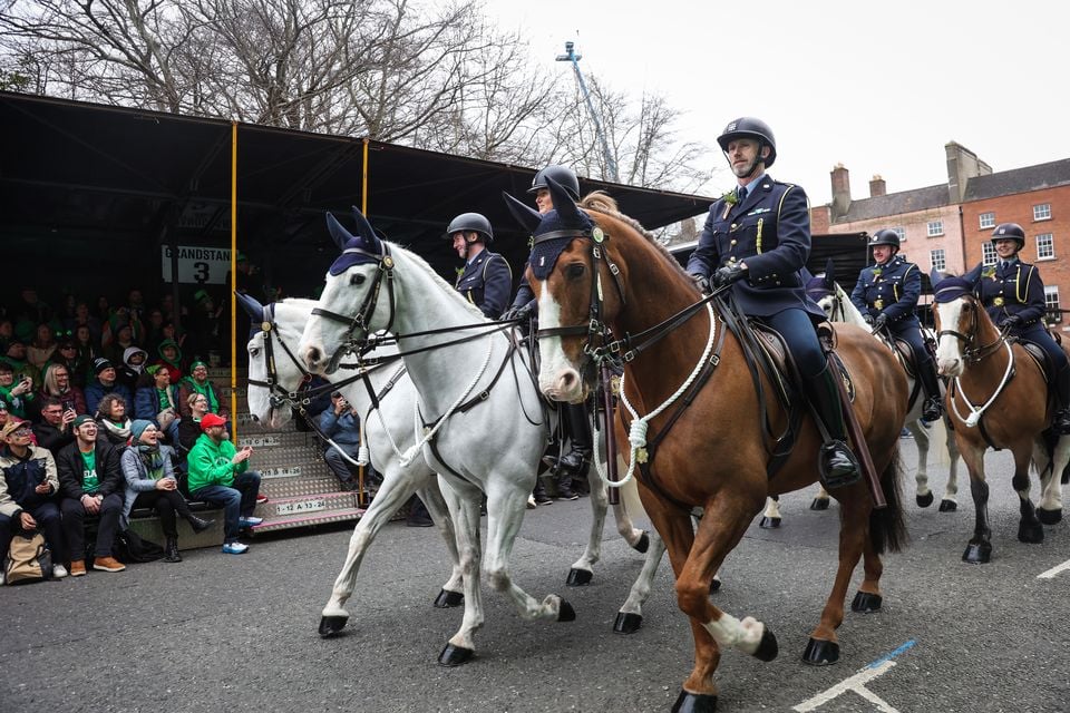 Members of the Garda Mounted Support Unit in Dublin (Evan Treacy/PA)