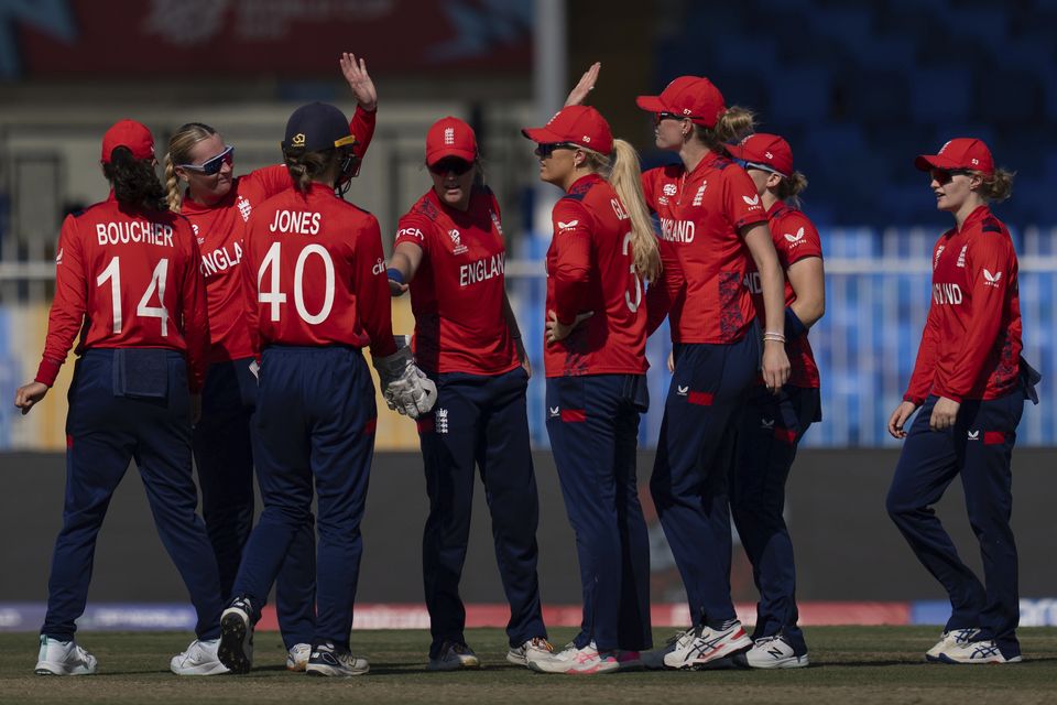 England are one win away from topping their group at the T20 World Cup (Altaf Qadri/AP)