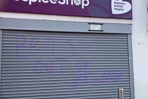 Northern Ireland Hospice condemn ‘Brits out of Ireland’ graffiti daubed on shop building