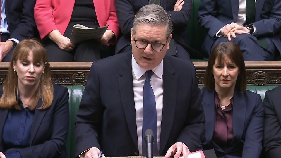 Sir Keir Starmer defended the Chagos Islands plan at Prime Minister’s Questions (House of Commons/UK Parliament/PA)