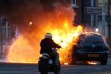 thumbnail: Press Eye - Belfast - Northern Ireland - 11th July  2018 

A car burns in in East Belfast this evening on the Upper Newtownards Road.

It comes after the PSNI issued a notice informing the public that paramilitaries intend to orchestrate serious disorder against police officers on the Eleventh night.

Photo by Kelvin Boyes / Press Eye.