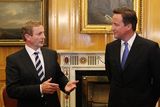 thumbnail: Irish Taoiseach  Enda Kenny pictured with Britain's Prime Minister David Cameron at Government buildings where the two held talks prior to attending the state dinner in honour of Queen Elizabeth II