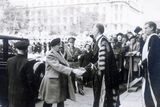 thumbnail: Field Marshal Bernard Montgomery, visit to Northern Ireland 1945. Arriving in Belfast, being recieved by Lord Londonderry at Assembly Hall for degree ceremony at Queens. 14.9.1945
