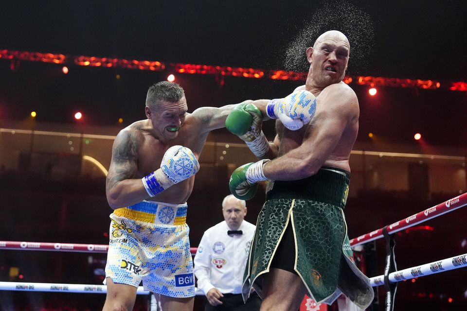 Oleksandr Usyk (left) ended Fury’s unbeaten record as a professional (Nick Potts/PA)