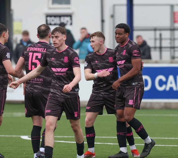 Ballymena's Success Edogun celebrates his goal against Dungannon Swifts