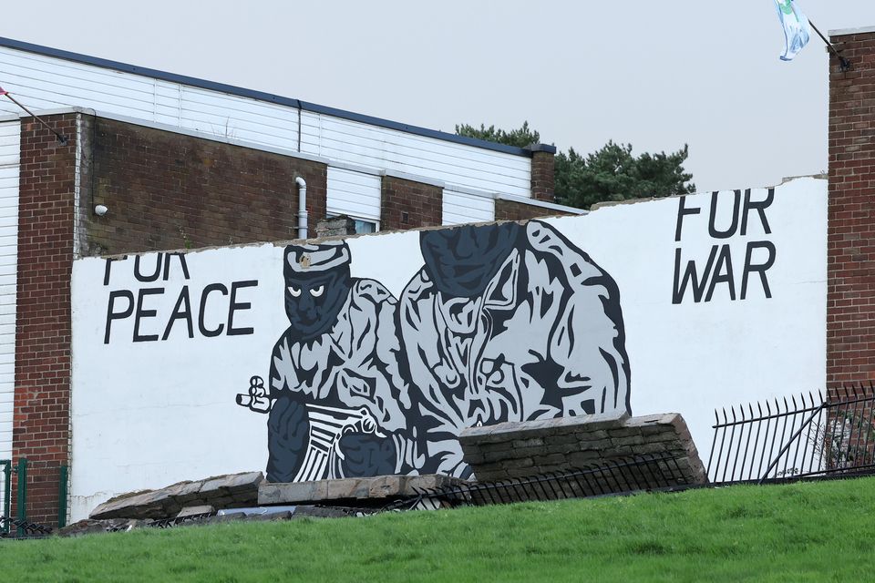 The loyalist mural in north Belfast was badly damaged as Storm Darragh hit Northern Ireland earlier this month.