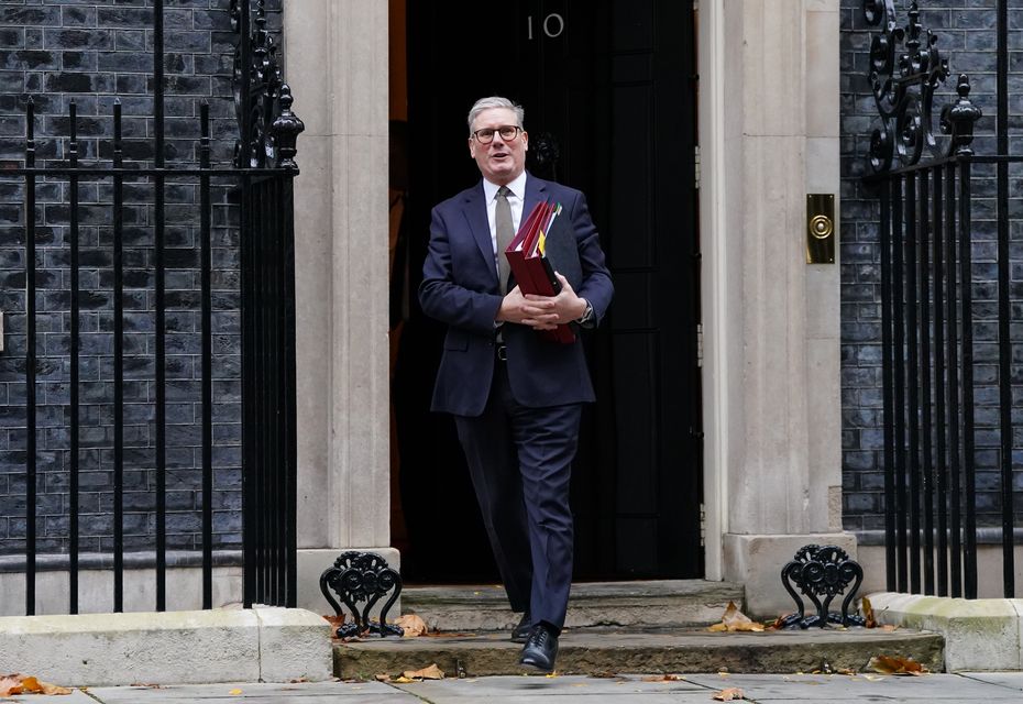 Prime Minister Sir Keir Starmer departs 10 Downing Street (Ben Whitley/PA)