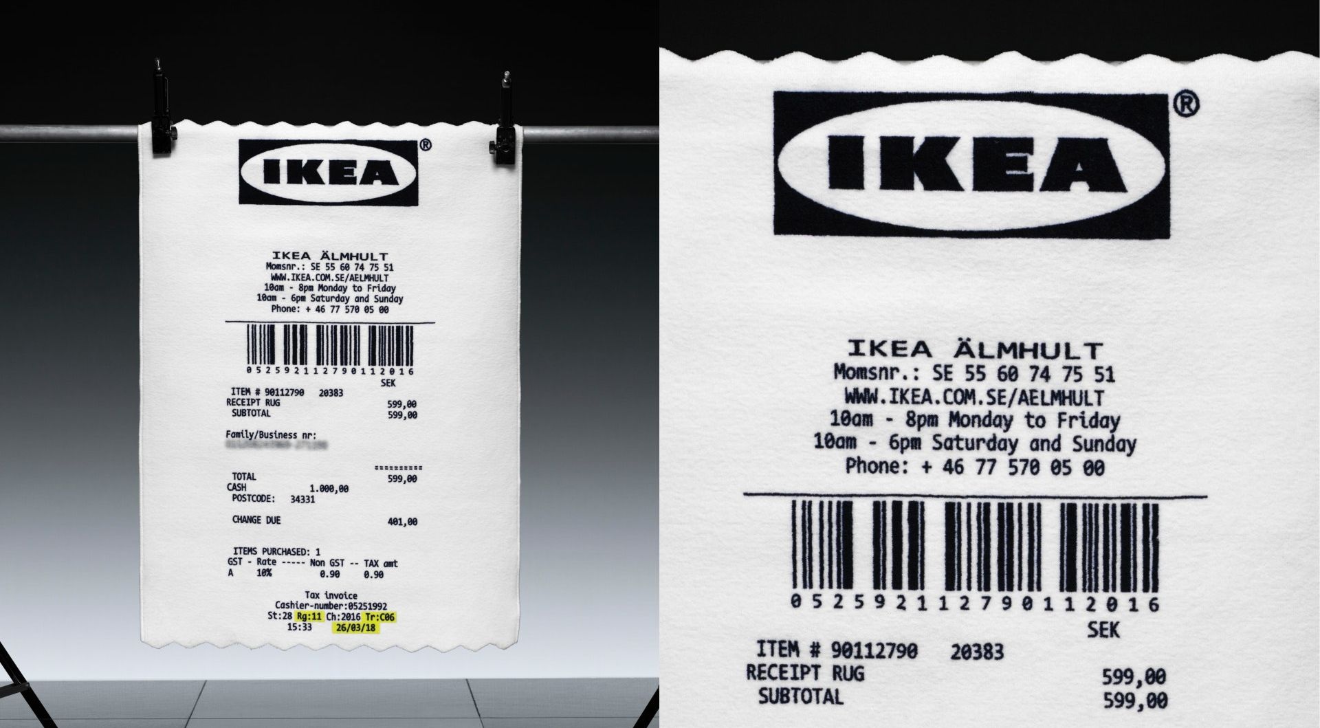 Ikea releases shopping receipt rug as part of Virgil Abloh