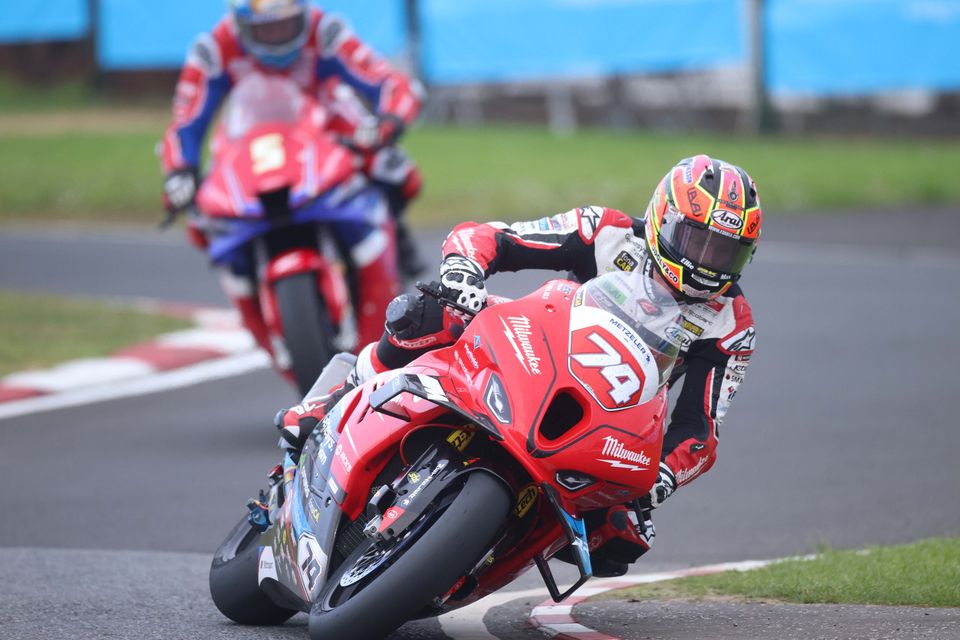 Davey Todd on his way to victory in the Superstock race