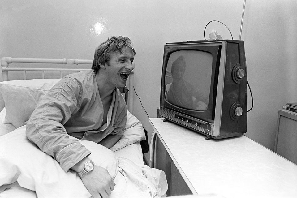 Law had to watch the 1968 European Cup final on television in hospital because of a knee problem (PA)